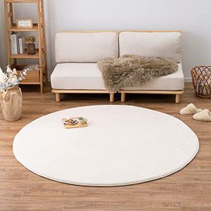 ラグ ホットカーペットカバー アイボリー 直径約185cm 「メレンゲタッチ プレミアム」 低反発 厚手 洗える 撥水 滑りにくい加工付き ホット対応 (アイボリー) (メーカー取り寄せ) (北海道・沖縄送料別)