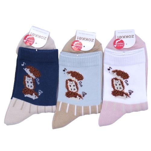 【送料無料】 ネイビー、サック、シロ　(22-24cm) (ハリネズ) (3足セット)みっとめるへん社