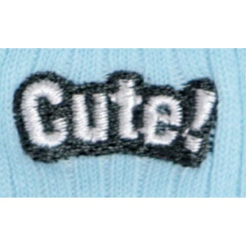 【送料無料】 クルーソックス (リブCUTE刺繍) （アソート) (23-25cm) (おまかせ3足セット)みっとめるへん社