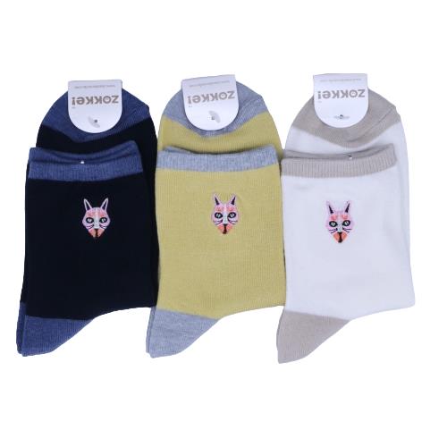 【送料無料】 クルーソックス (ブラック・イエロー・ホワイト) (23-25cm) (3足セット)みっとめるへん社