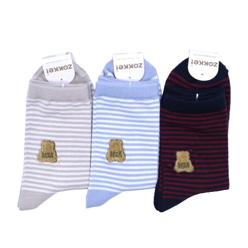 【送料無料】 クルーソックス (ブラウン・ブルー・ブラック) (23-25cm) (3足セット)みっとめるへん社