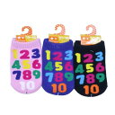 【送料無料】 キッズソックス 数字 (ピンク・ブルー・ブラック) (10-15cm) (3足セット)みっとめるへん社(4)