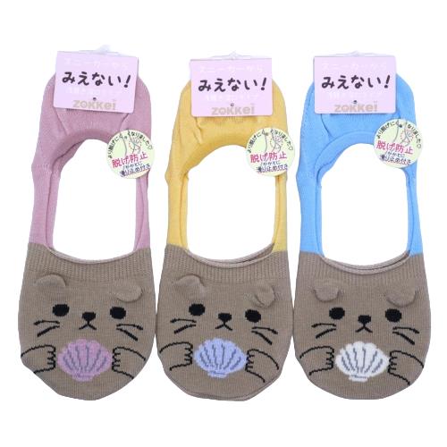 【送料無料】 スニーカーソックス (ピンク・イエロー・ブルー) (23-25cm) (3足セット)みっとめるへん社