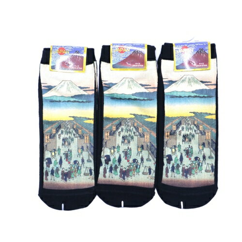 【送料無料】 メンズ 浮世絵1 (25-27cm) (3足セット)みっとめるへん社
