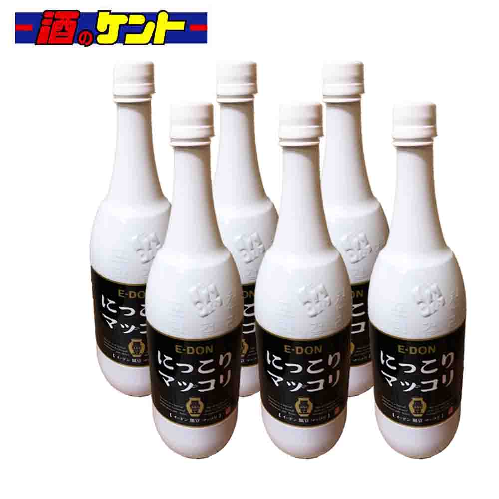 二東 にっこりマッコリ 黒豆味 6度 1Lペット 1000ml 6本セット