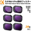 DJI Mini 4 Pro用NDフィルター ND4+ND8+ND16+ND32+ND64+ND1000 NDフィルター 減光量調整 AGC光学ガラス コントラスト強調 反射除去 28層ナノコーティング 撥水防汚 K&F Concept