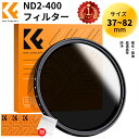 ＼週末限定P5倍！／ K F Concept NDフィルター ND2~400 37-82mm 超薄型 可変式NDフィルター レンズフィルター カメラ用フィルター 減光フィルター デジタル一眼レフカメラ専用 クリーニングクロス3枚贈呈