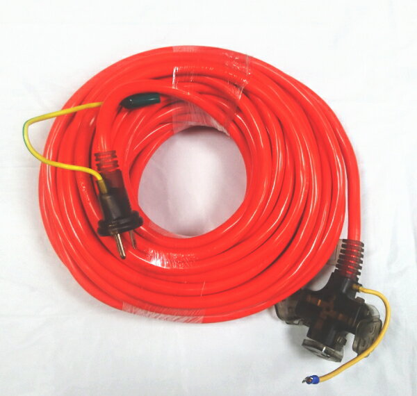 やわらか延長コード　20m【二芯・三芯兼用/三ツ口/ポッキンプラグ/VCT2.0mm2】