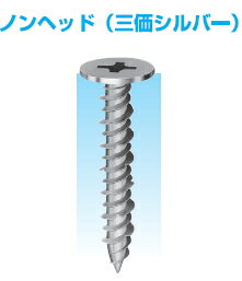 ヤマヒロ　ビスコン ノンヘッド（コンクリート用） 三価シルバー　5×35mm　NV535FS　1箱（100本入）　0101182