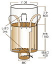 楽天ケンチクボーイSC　フレコンバック【排出口付丸型・1t用・バージン材100％】 UVカット剤入　SC005【10枚入】　コンテナバッグ　フレコンバッグ　土のう袋