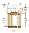 楽天ケンチクボーイ【お試価格!!】SC　フレコンバッグ コンテナバッグ【丸型・1t用】（再生原料入） TS002（内袋なし）【10枚入】産業廃棄物用【※長期保存不向】　ワンウェイ
