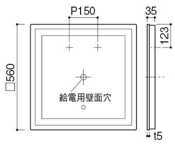 KAWAJUN（カワジュン）　LEDミラー　正方形型　ガラス（鏡）　K-KG-33-L-1-S（昼光色）【※メーカー取寄の諸経費が送料に含まれております】