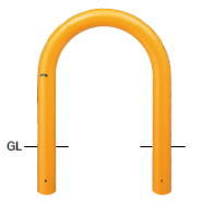 サンポール　車止め　アーチ　固定式　φ101.6×W720×H700 (Y)黄　FAC-11U 【※メーカー直送品のため代金引換便はご利用になれません】【個人宅配送の場合は都度送料お見積りとなります】　3120699