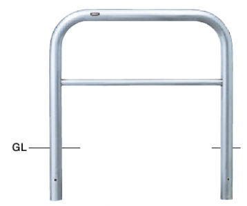 サンポール　車止め　アーチ　固定式　φ60.5×W1000×H800　AH-7U10-800 【※メーカー直送品のため代金引換便はご利用になれません】【個人宅配送の場合は都度送料お見積りとなります】　50767