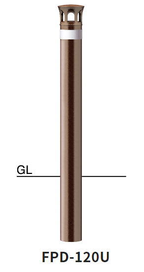 サンポール　車止め　ボラード　スチール製　固定式 φ114.3×H850　FPD-120U　51905