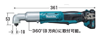 マキタ電動工具 10.8V充電式アングルインパクトドライバー TL064DZ（本体のみ）【バッテリー 充電器は別売】