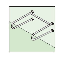 神栄ホームクリエイト（旧新協和）　SK-103S　【38Φ】　ヘアラインバフ研磨　【仕上げ/取付タイプ選択】　●バリアフリー手摺（和式トイレ手摺）　ステンレス【※受注生産】