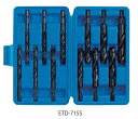 TOP(トップ工業) 電動ドリル用六角シャンク 鉄工ドリル12本セット ETD-715S【セット内容 ETD-7.0・7.5・8.0・8.5・9.0・10.0・...