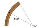 シロクマ 手すり用丸棒 自然木コーナー材(タモ) 32Φ BR-32A 240R 角度調整用【1個】【※カタログ共通画像使用のため、商品画像カラーにはご注意ください!!】