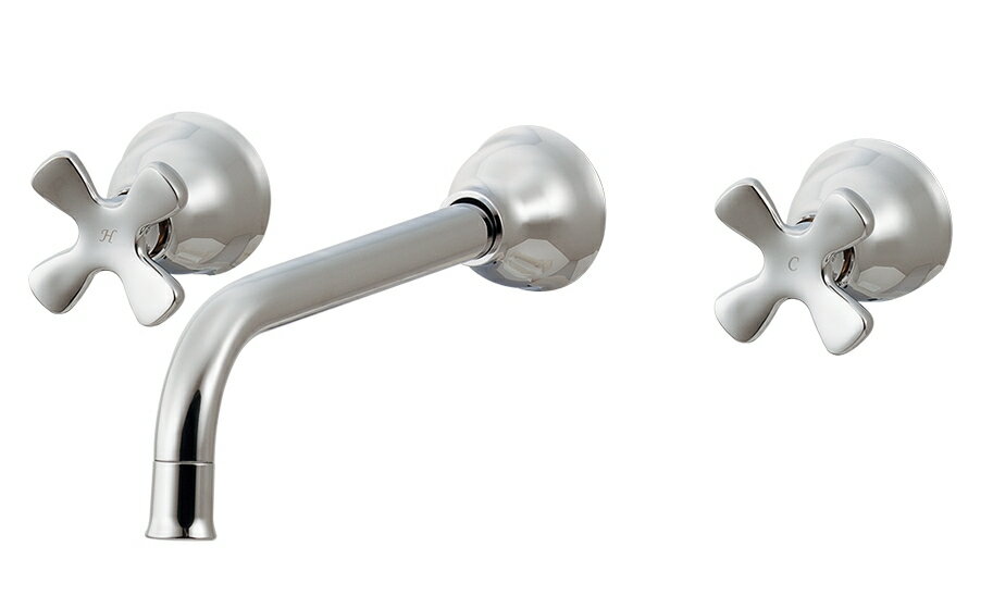 カクダイ　壁付2ハンドル混合栓　125-005