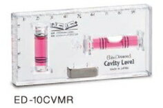 EBISU　エビス　キャビティレベル・磁石付　12×50×100mm　ED-10CVMR　本体カラー：透明　気泡管カラー：レッド