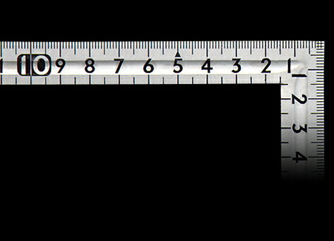 シンワ測定　曲尺小型　溝付　ステン　30×15cm　裏面角目　12017