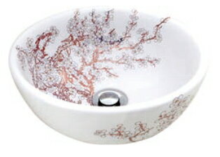 MARUKI（丸喜金属）　陶器洗面ボウル（置き型）　AIO-250　梅柄【1個】