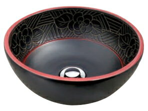 MARUKI（丸喜金属）　陶器洗面ボウル（置き型）　AIO-270　牡丹柄【1個】