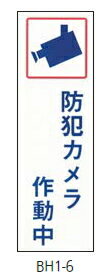 キョウリツサインテック　防犯シリ-ズ（ステッカー）　BH1-6　防犯カメラ作動中