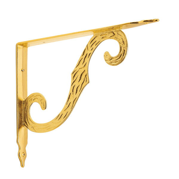 ゴーリキアイランド　真鍮　棚受け(アンティークシリーズ)　　金色　250ミリ【真鍮　アンティーク　ブラス　雑貨】【※メーカー取寄の諸経費が送料に含まれております】