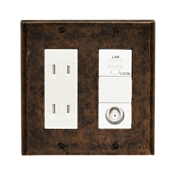 ゴーリキアイランド 真鍮 スイッチプレート(フルカラーシリーズ用) PL06 古色【真鍮 アンティーク ブラス 雑貨】【※メーカー取寄の諸経費が送料に含まれております】