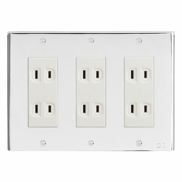 ゴーリキアイランド 真鍮 コンセントプレート(コスモシリーズ用) PCN03 銀色【真鍮 アンティーク ブラス 雑貨】【※メーカー取寄の諸経費が送料に含まれております】