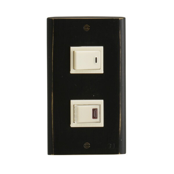 ゴーリキアイランド 真鍮 スイッチプレート(フルカラーシリーズ用) PL02 黒色【真鍮 アンティーク ブラス 雑貨】【※メーカー取寄の諸経費が送料に含まれております】