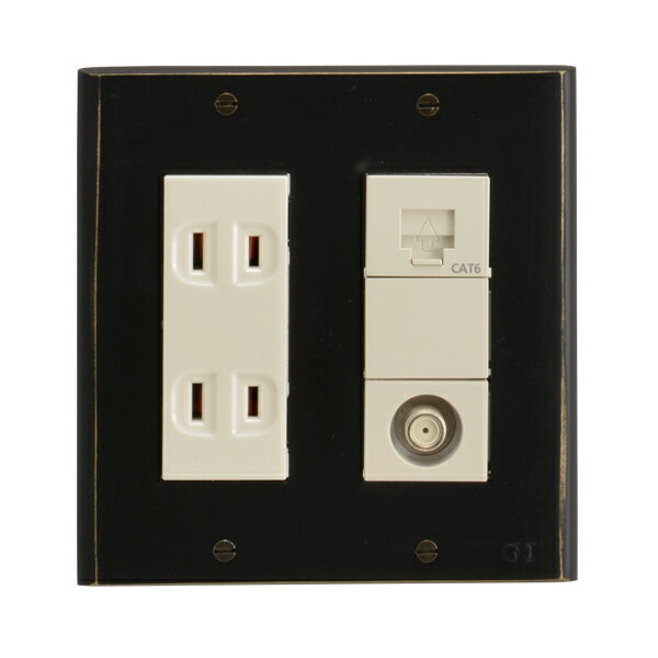 ゴーリキアイランド 真鍮 スイッチプレート(フルカラーシリーズ用) PL06 黒色【真鍮 アンティーク ブラス 雑貨】【※メーカー取寄の諸経費が送料に含まれております】