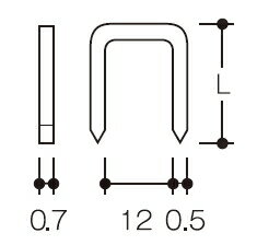 HiKOKI/ハイコーキ(日立電動工具) タッカー用ステープル BF1210 No.5149-9640 L寸法:10mm/2.100本×10箱