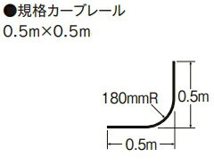 TOSO　天井吊式カーテンレール　ニューリブ用　カーブレール　0.5×0.5m