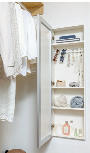 南海プライウッド　壁厚ニッチ収納　アドキューブ　[寝室プラン]　シェルホワイト　W370×H1200×D125mm..