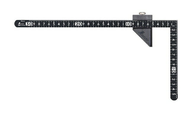 シンワ測定　曲尺小型　サンデーカーペンター　30×15cm　表裏同目　ストッパー付　12442