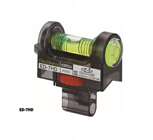 EBISU/エビス　ハンマドリル用水平器　30×63×67mm　ED-7HD　本体カラー：黒（スケルトン）
