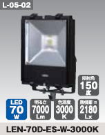 日動工業　LEDエコナイター70Wタイプ　LEN-70D-ES-W-3000K