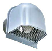 西邦工業　外壁用ステンレス製換気口〈逆風防止ダンパー付〉深型フード・金網型3メッシュ 下部着脱タイ..