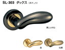 シロクマ　レバーハンドル　ダックス　丸座付空錠付　SL-303-R-GF-【黒ニッケル】【1個】【※カタログ共通画像使用のため、商品画像カラーにはご注意ください!!】