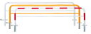 サンポール 車止め アーチ 差込式フタ付 φ60.5×W3000×H800 (RW)赤白 FAH-7SF30-800 【※メーカー直送品のため代金引換便はご利用...