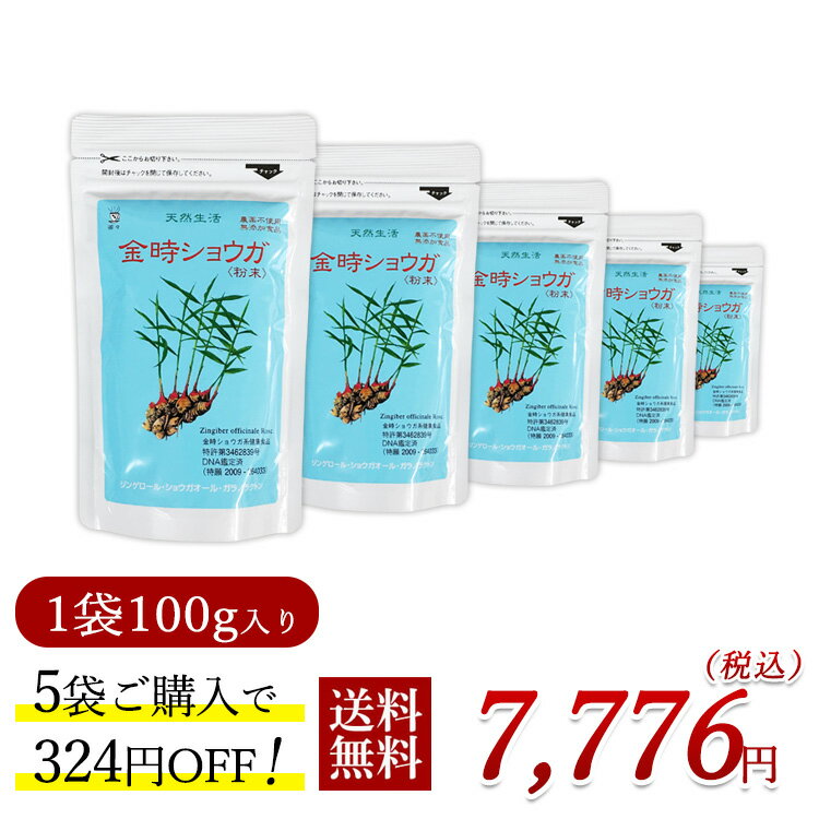 金時ショウガ末 100g×5個（324円お得）無農薬 無添加 冷え 夏冷え 冷房クーラ エアコン 温活 辛い 生姜パウダー 温まる ジンジャーパウダー ショウガ しょうが茶 粉末 しょうがパウダー ショウガパウダー 金時しょうが 温活 賞味期限：2027.03.27