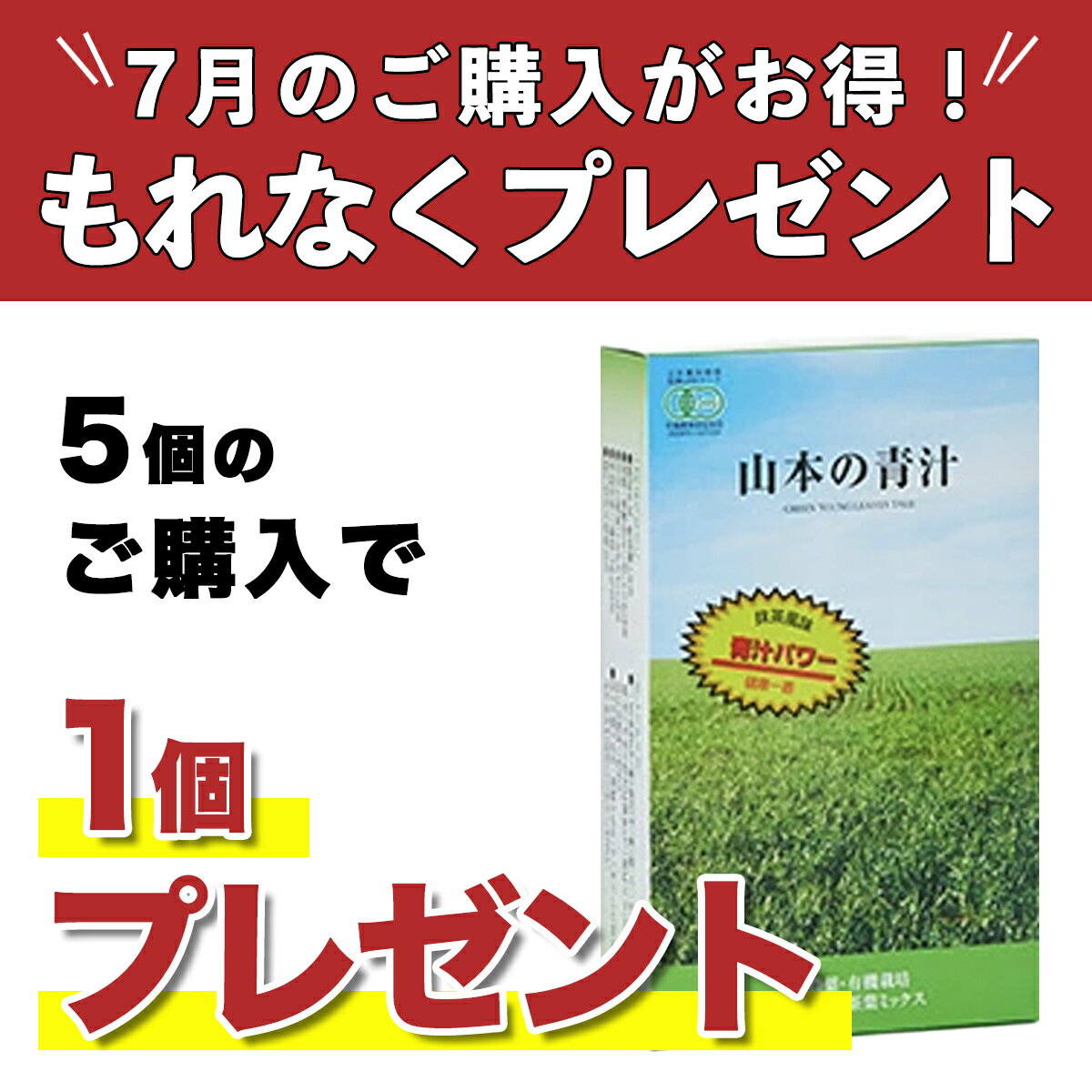 【正規代理店】山本の青汁 60g 【7月限定、5個ご購入で1個プレゼント】有機JAS認定...
