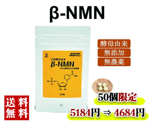 天然酵母由来 β-NMN 120粒【楽天スーパーSALE特売 5184円⇒4684円】無添加 無農薬 1粒中β-NMNが80mg β-NMN含有食品 NAD+ ミトコンドリア サーチュイン JAS有機発芽玄米焙煎粉 細胞から元気に 茶々 国内製造 50代サプリ アミノ酸 食物繊維 ビタミン ミネラル豊富