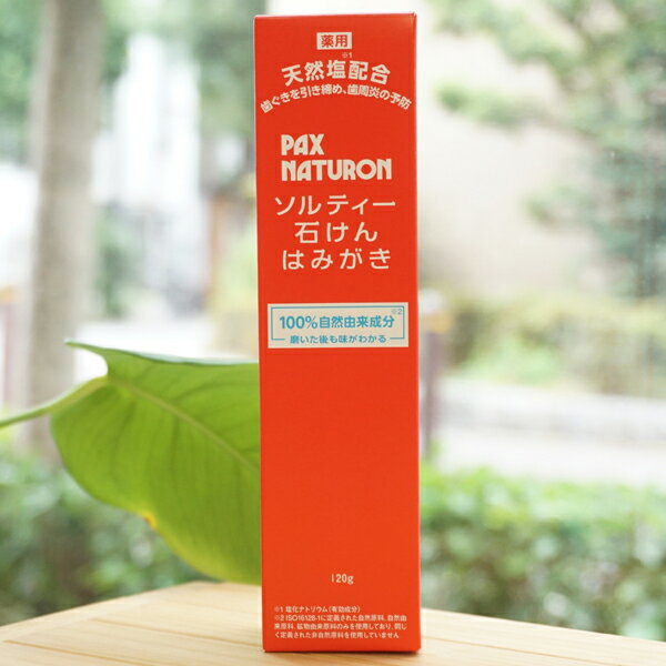 パックスナチュロン ソルティー石けんはみがき/120g【太陽油脂】 天然塩配合 歯ぐきを引き締め歯周炎の予防 PAX NATURON