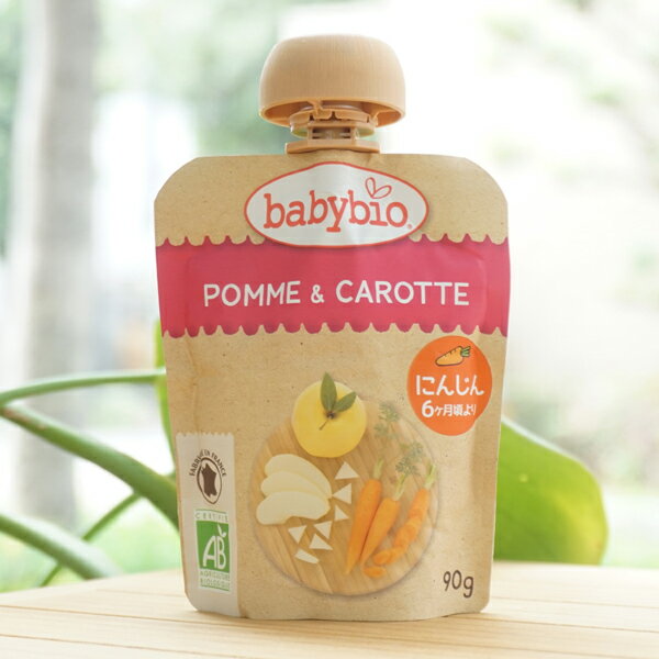 babybio 有機ベビースムージー(アップル・キャロット)/90g【ミトク】 POMME＆CAROTTE