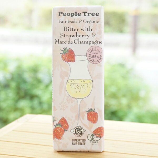 People Tree ビター ウィズ ストロベリー＆マール ド シャンパーニュ/50g【フェアトレードカンパニー】..