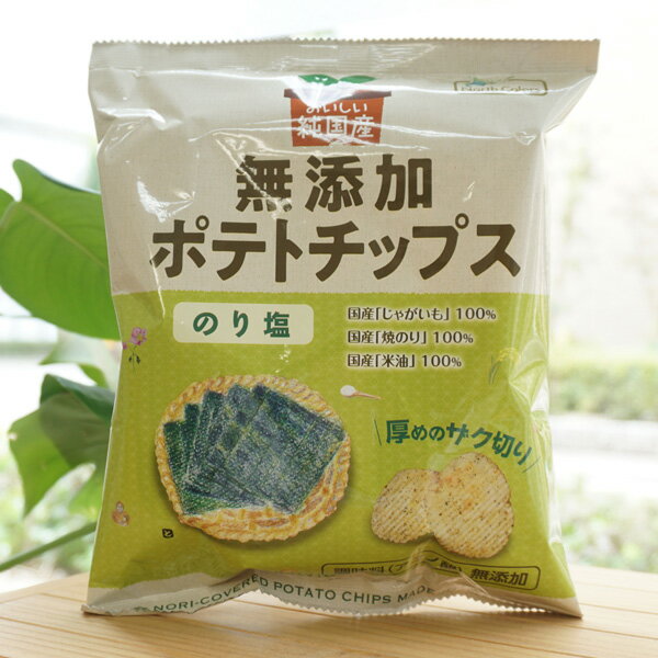 おいしい純国産 無添加 ポテトチップス(のり塩)/55g【ノースカラーズ】　厚めのザク切り　調味料(アミノ酸)無添加